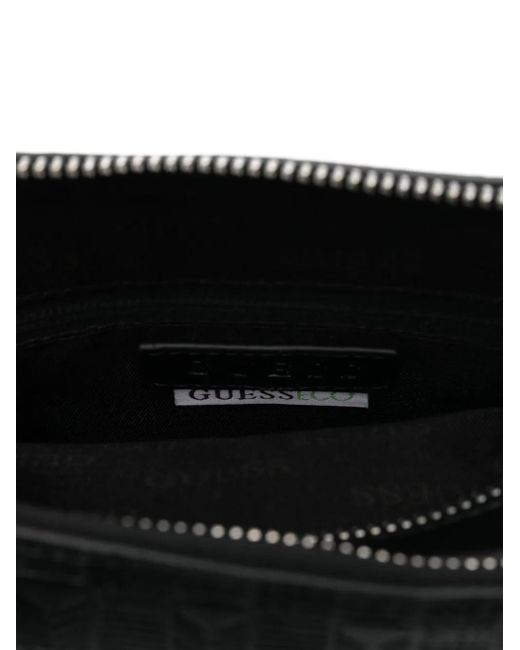 Borsa Messenger Con Placca Logo di Guess in Black