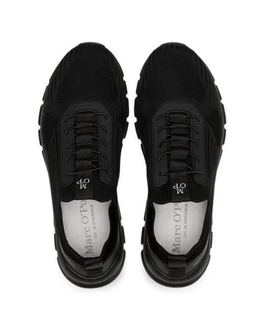 Marc O' Polo Black Knit Panelled Sneakers for men