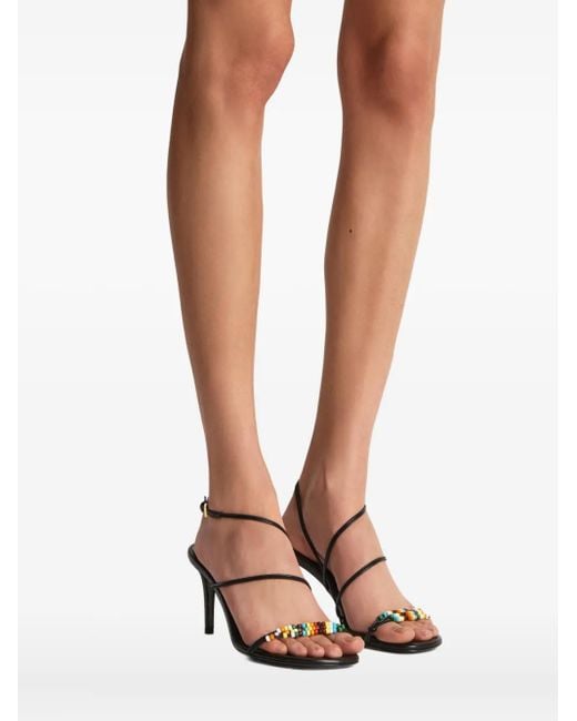 Khaite Loop Beaded Sandal Metallic