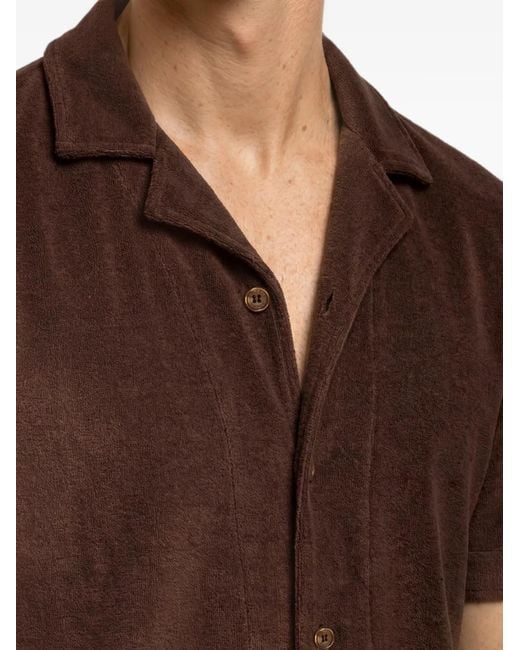 Orlebar Brown Brown Hawkin Towelling Shirt for men