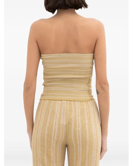 Missoni Natural Metallic-Shine Ruched Top