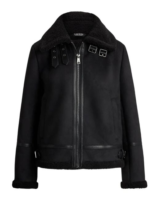 Ralph Lauren Black Jacke Aus Shearling