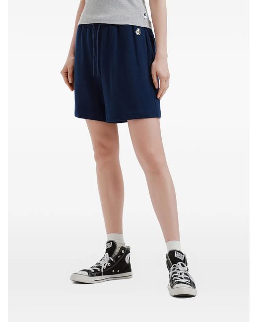 Chocoolate Blue Drawstring Embroidered Shorts