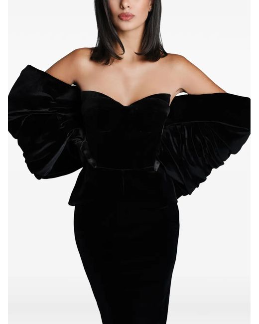 IMROSKA Black Off-Shoulder Dress