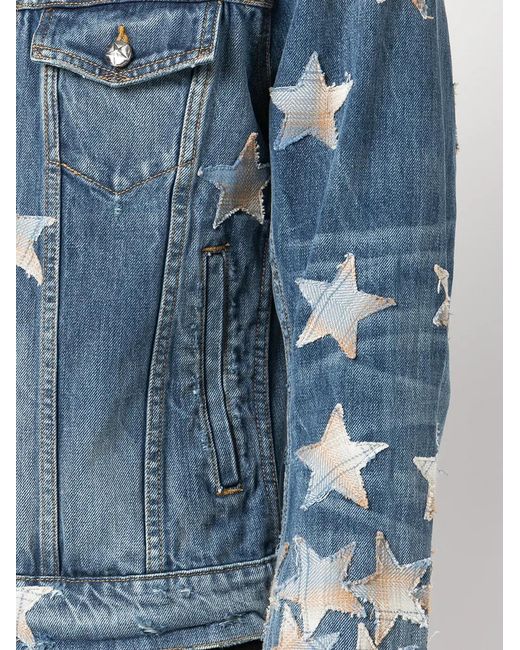 Amiri Blue Printed Denim Jacket for men