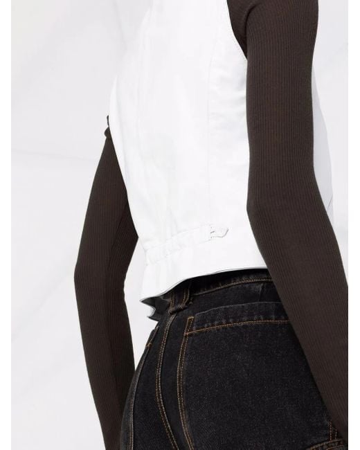 Manokhi White Button-Down Sleeveless Vest