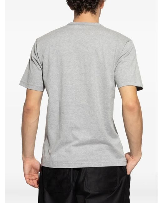 Camiseta de algodón con logo estampado Comme des Garçons de hombre de color Gray