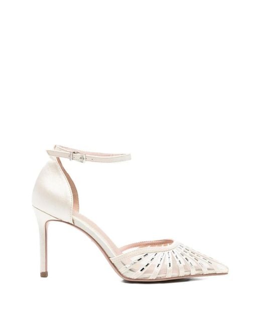 Tamaris White Rhinestone-Embellished Pumps