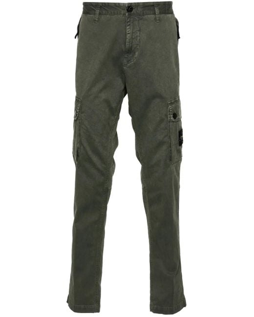 Stone Island Gray Cotton Cargo Trousers With Pockets for men