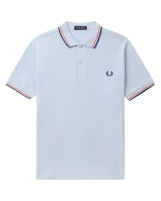 Polo en coton à logo brodé Fred Perry pour homme en coloris Blue