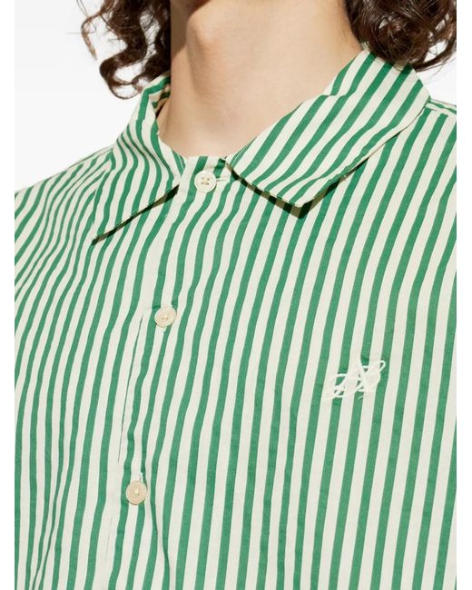 AllSaints Green Chopin Striped Shirt for men