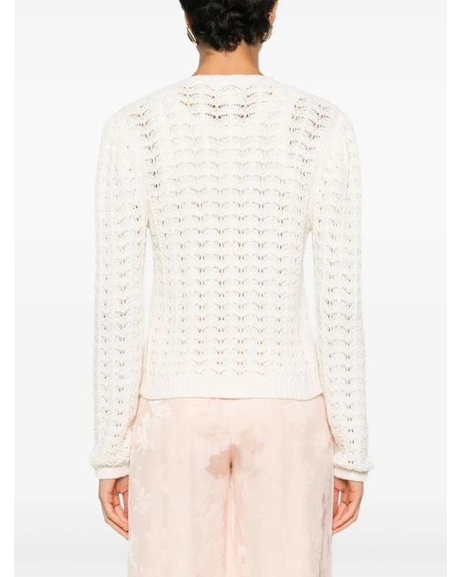 Forte_forte White Buttoned Pockets Cardigan