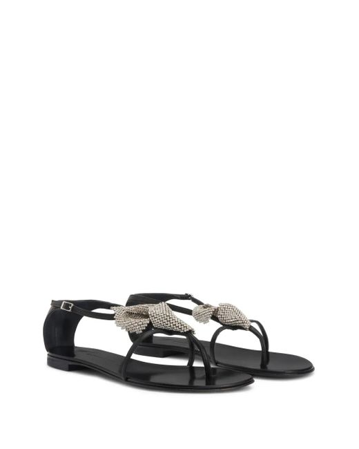 Giuseppe Zanotti Black Calla Flowers Sandals
