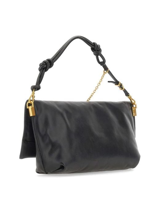 Gianni Chiarini Black Fanny Knitted Leather Shoulder Bag