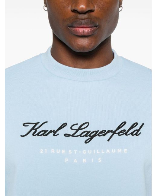 Karl Lagerfeld Blue Logo-raised Sweatshirt for men