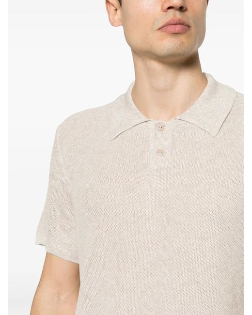 A.P.C. White Jay Open-Knit Polo Shirt for men