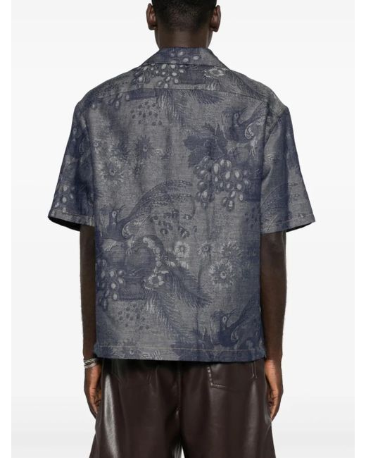 Etro Gray Patterned Jacquard Shirt For for men