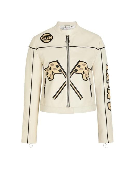 AN-Y1 White Helmet Leather Jacket