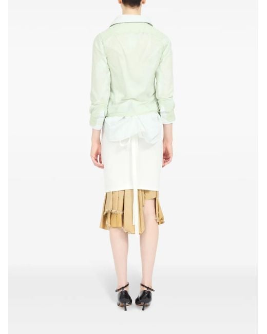 Maison Margiela Green Double-Layer Cotton Shirt