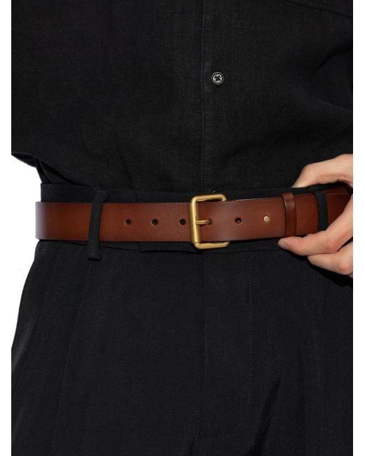 Saint Laurent Brown Buckle Leather Belt