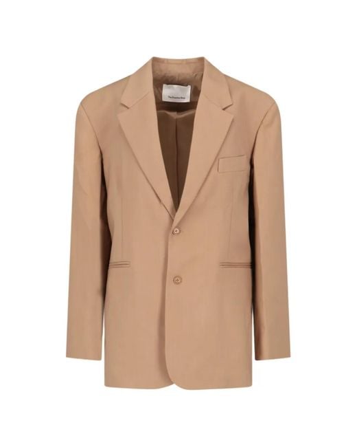 Frankie Shop Natural Crosby Wrap Blazer