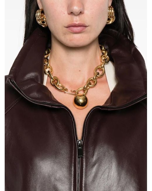 Magda Butrym Black Leather Zip-Up Jacket