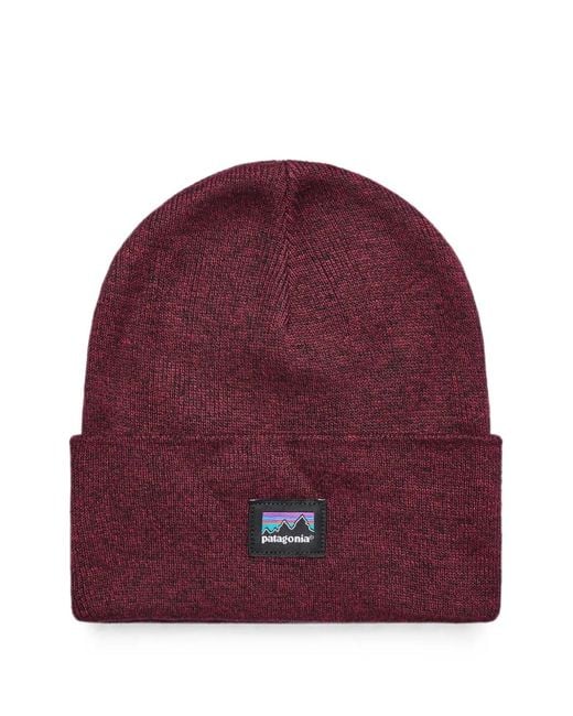 Patagonia Red Logo-Patch Beanie Hat for men