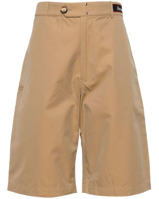Alexander McQueen Natural Logo-appliqué Cotton Chino Shorts for men