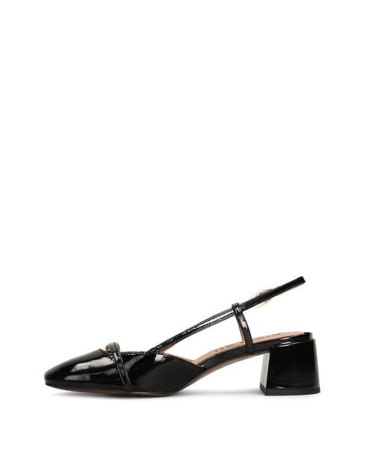 Bibi Lou Black Patty Patent-Finish Slingback Pumps