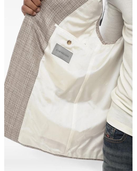 Corneliani White Mandarin-Collar Silk Waistcoat for men