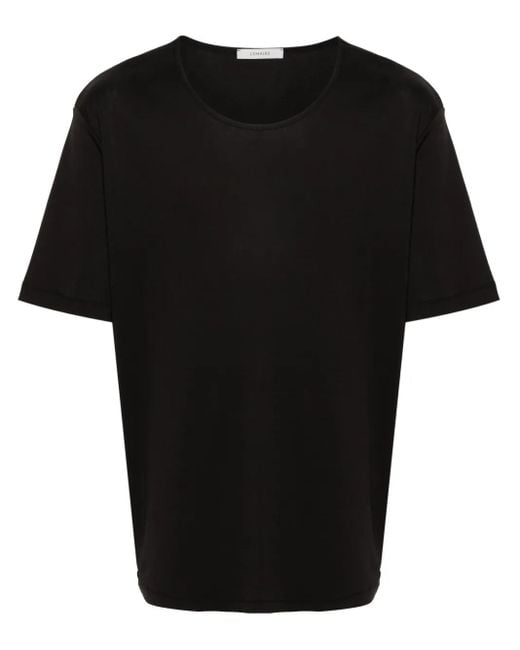Lemaire Black Rib U Neck T-Shirt for men