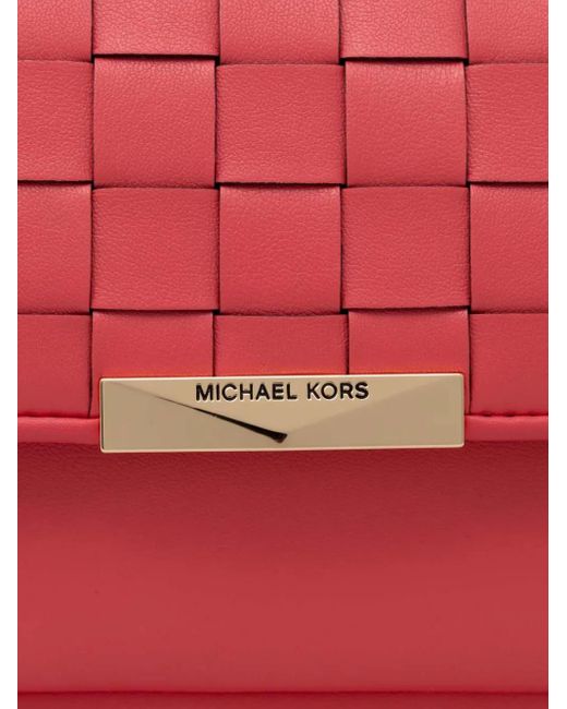 MICHAEL Michael Kors Red Schultertasche mit Webmuster