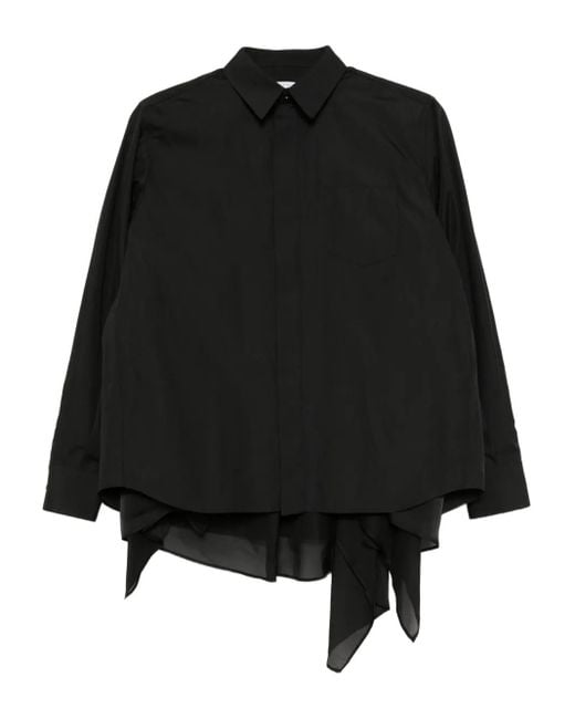 Sacai Black Double-Layer Shirt