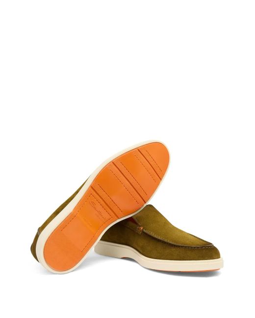 メンズ Santoni スエード ローファー Green