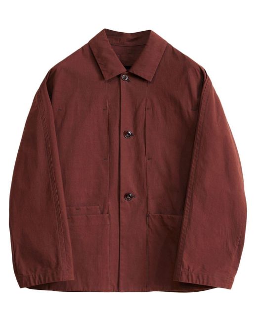 Lemaire Red Boxy Shirt Jacket for men