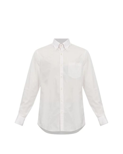 Paul & Shark White Soffio Button-Down Chest-Pocket Shirt for men