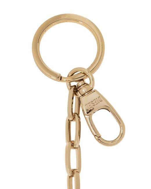 DIESEL Metallic Holy-C Oval-D Polished Keychain