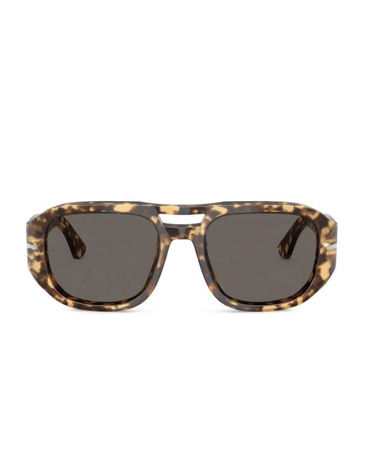 Persol Gray Geometric-Frame Sunglasses