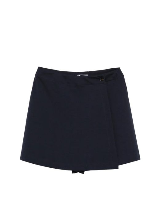 Manuel Ritz Blue Wrap-Design Shorts
