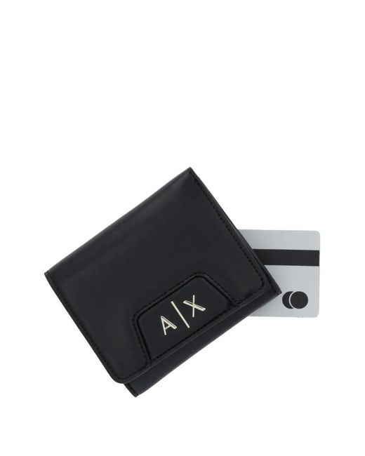 ARMANI EXCHANGE Black Amelie Logo-Lettering Wallet