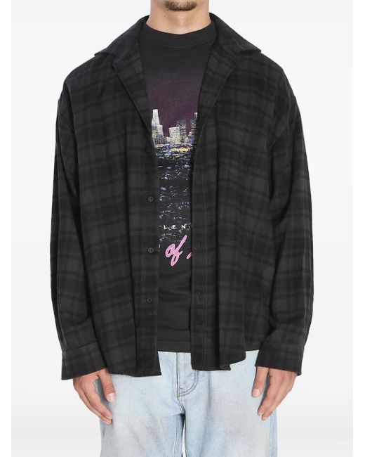メンズ Balenciaga レイヤード シャツ Black