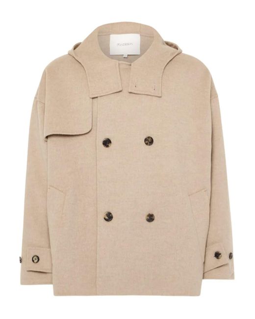 J.W. Anderson フーデッド ダブルコート Natural