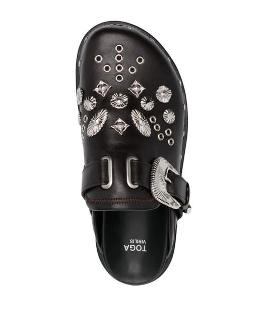 Slippers con apliques Toga Virilis de hombre de color Black