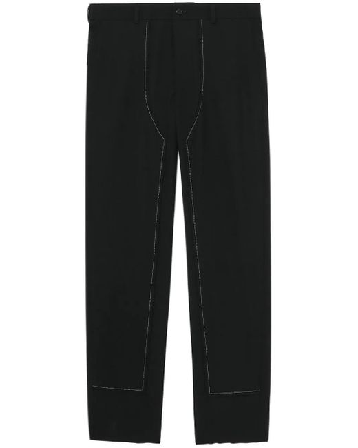 COMME DES GARÇON BLACK Black Gerade Hose Mit Ziernähten