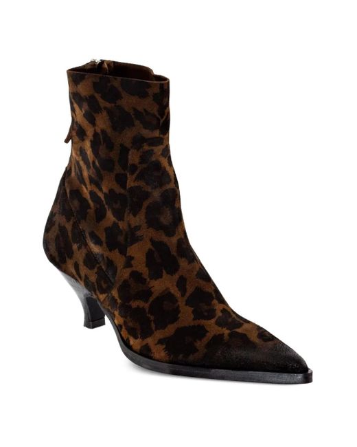 Elena Iachi Brown 50Mm Elena Leopard-Print Boots