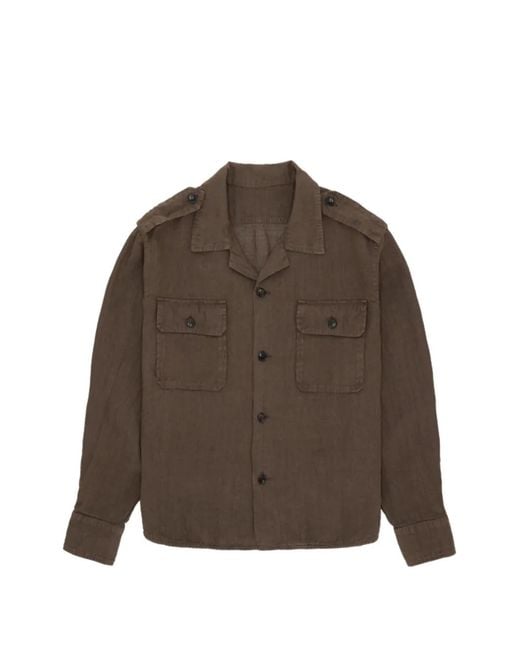 Fortela Brown Epaulettes Military Shirt