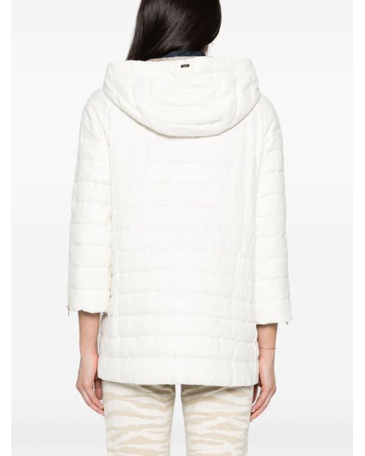 Herno White Hooded Puffer Jacket