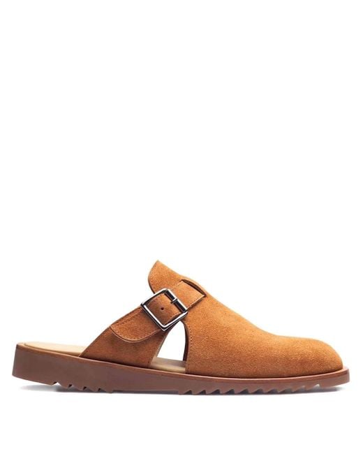 Paraboot Brown Athens Buckle-Fastening Suede Mules for men