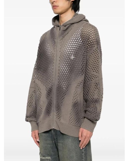 FIVE CM Gray Plaque Cardigan for men