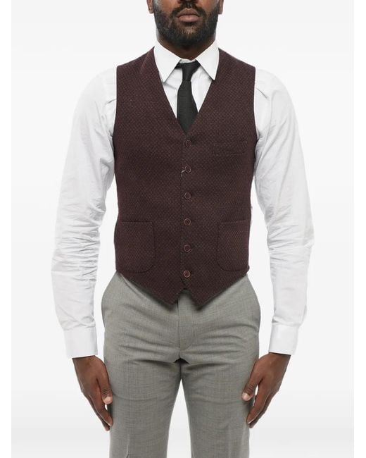 Corneliani Brown V-Neck Waistcoat for men